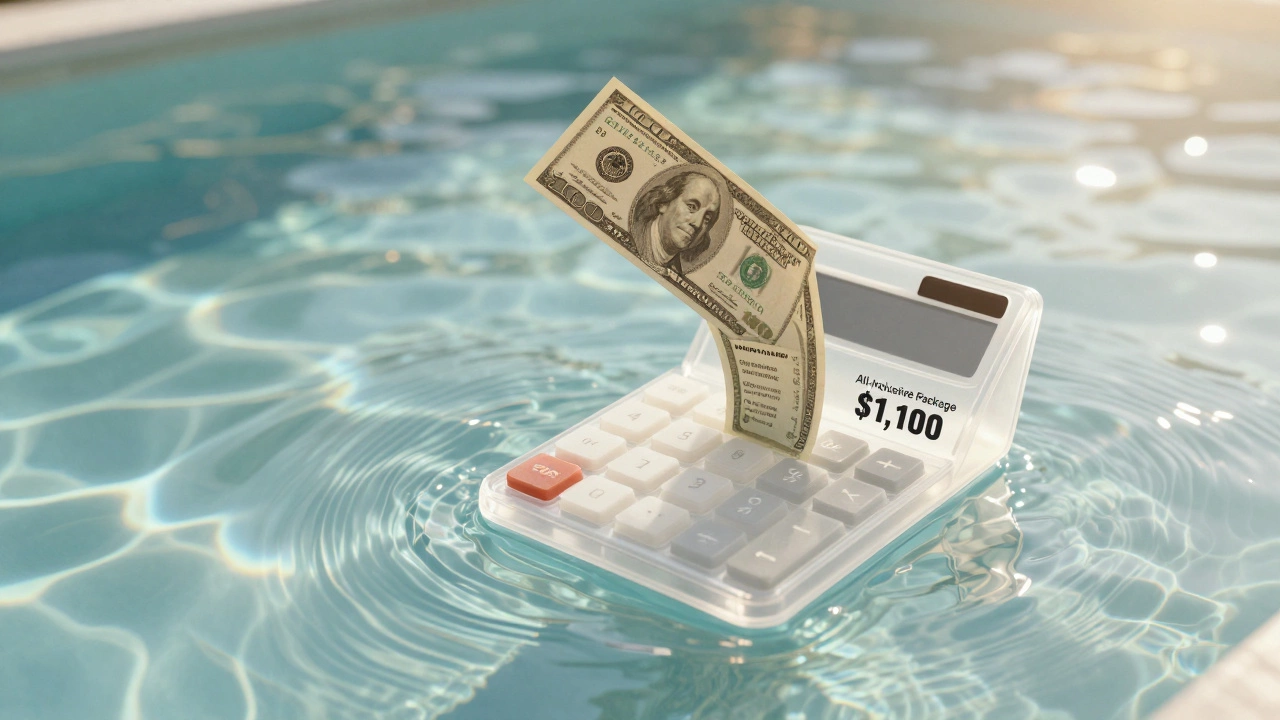 Transparent calculator showing cost savings between separate expenses and all-inclusive package.